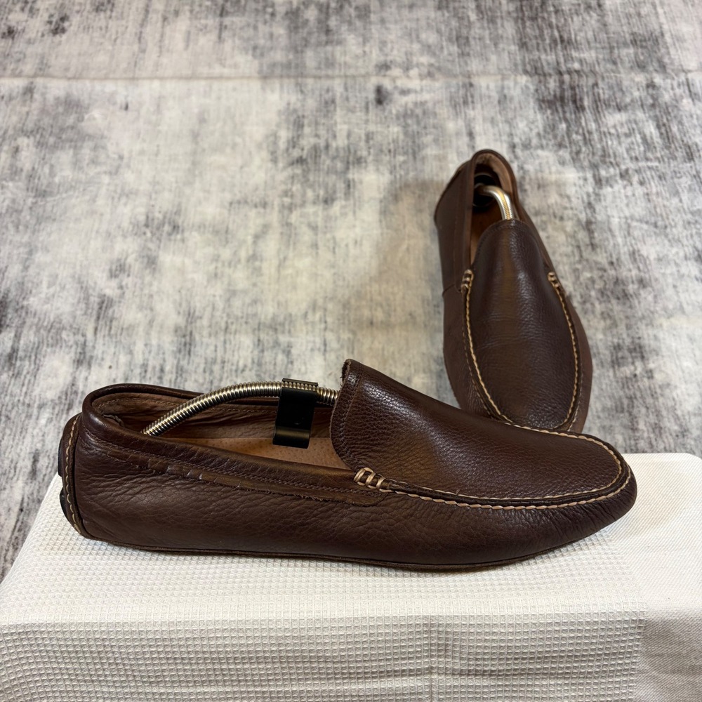 Banana Republic Mens Brown Pebbled Leather Driving Loafers Size 11M